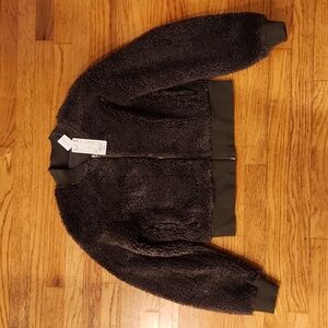 UNIQLO womens windproof outer fleece rib olive jacket in xs